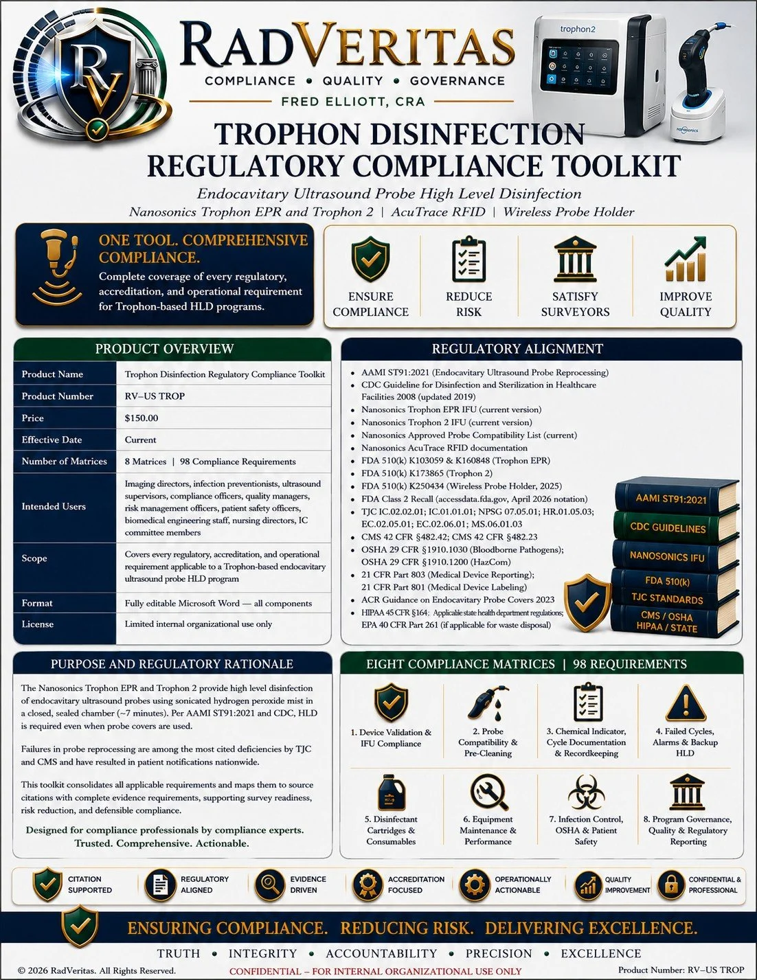 Trophon Disinfection Regulatory Compliance Toolkit (RV – US TROP)