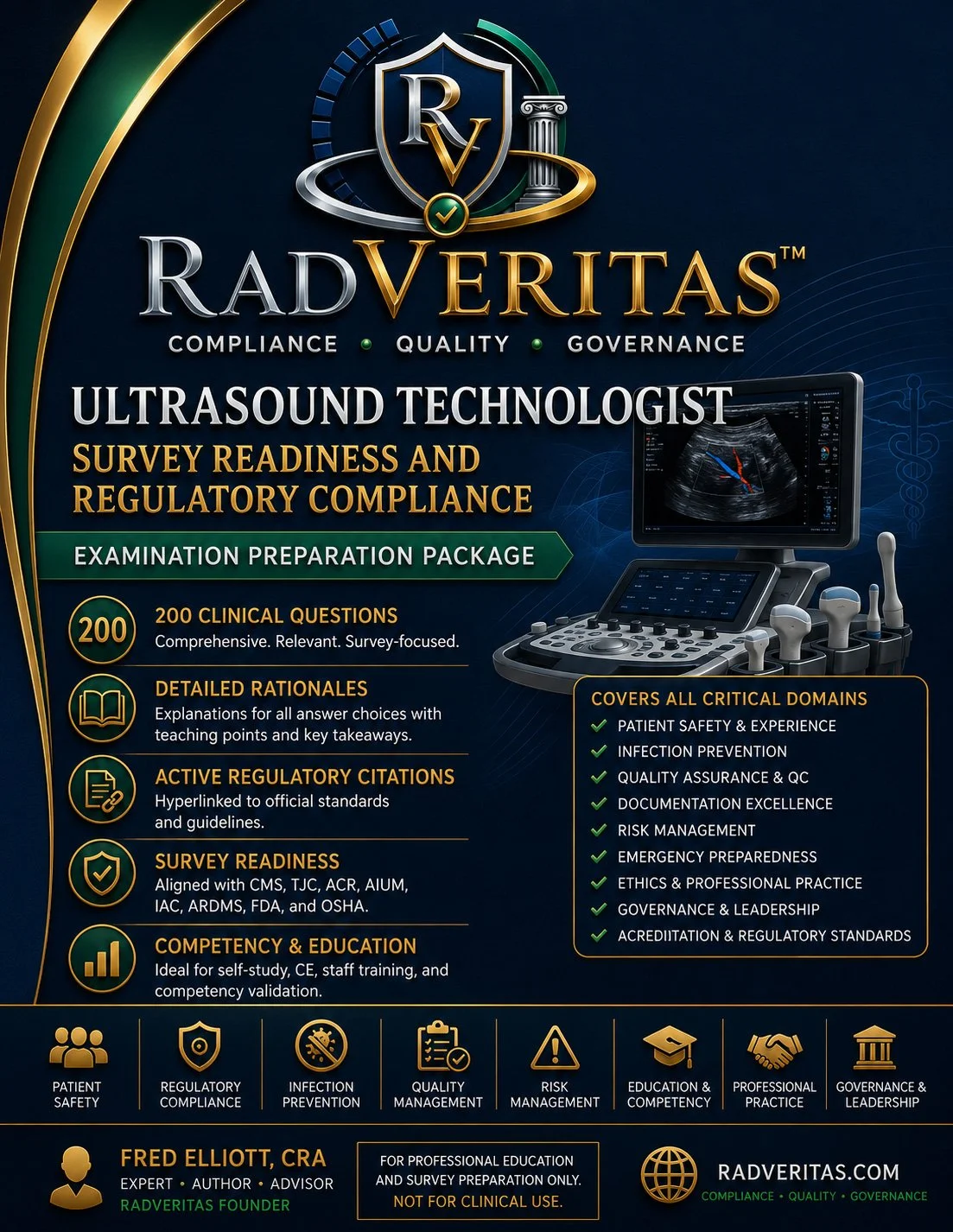 Ultrasound Technologist Survey Readiness and Regulatory Compliance Examination Preparation Package