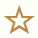 A close-up of a stylized star icon with a shiny gold outline against a plain background.