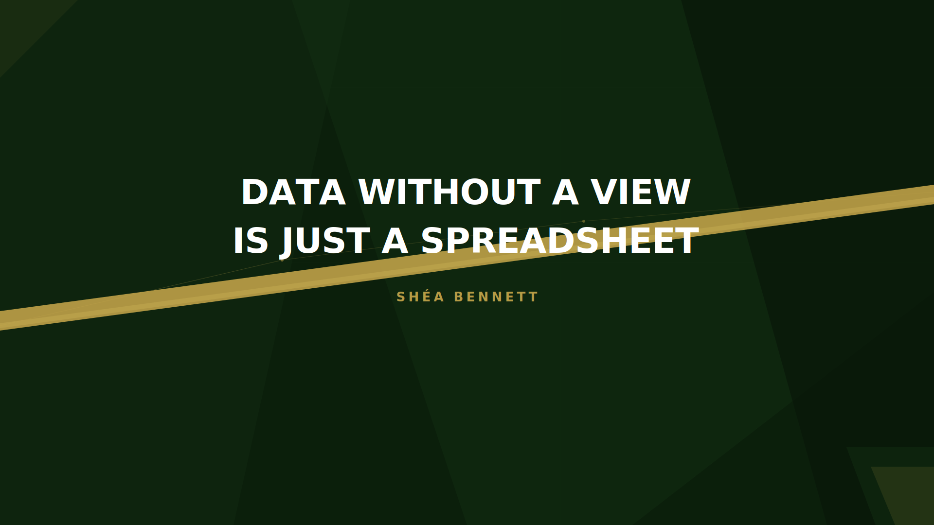 The data isn’t the answer. Your interpretation is