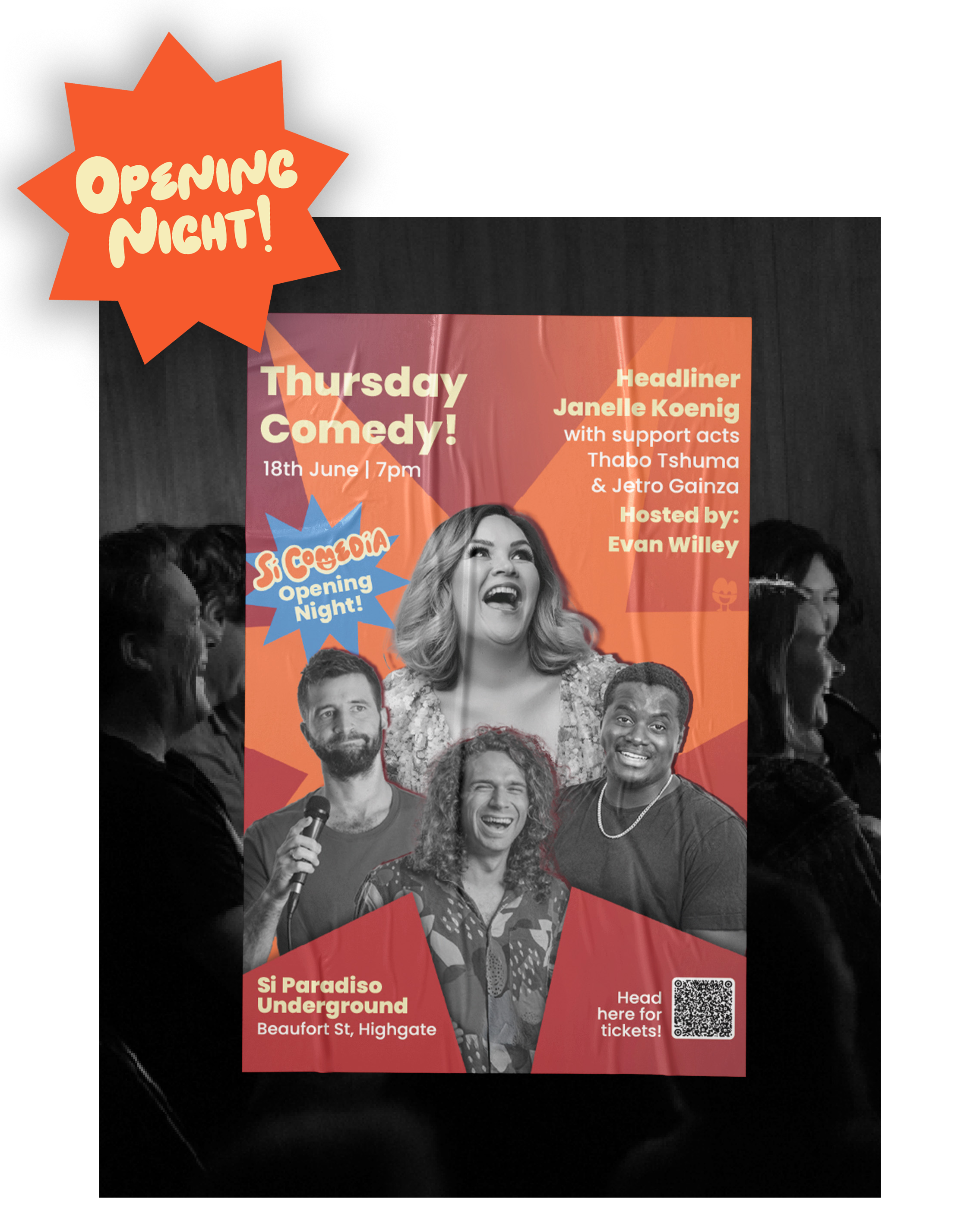 Perth stand up Comedy poster for the 18th June