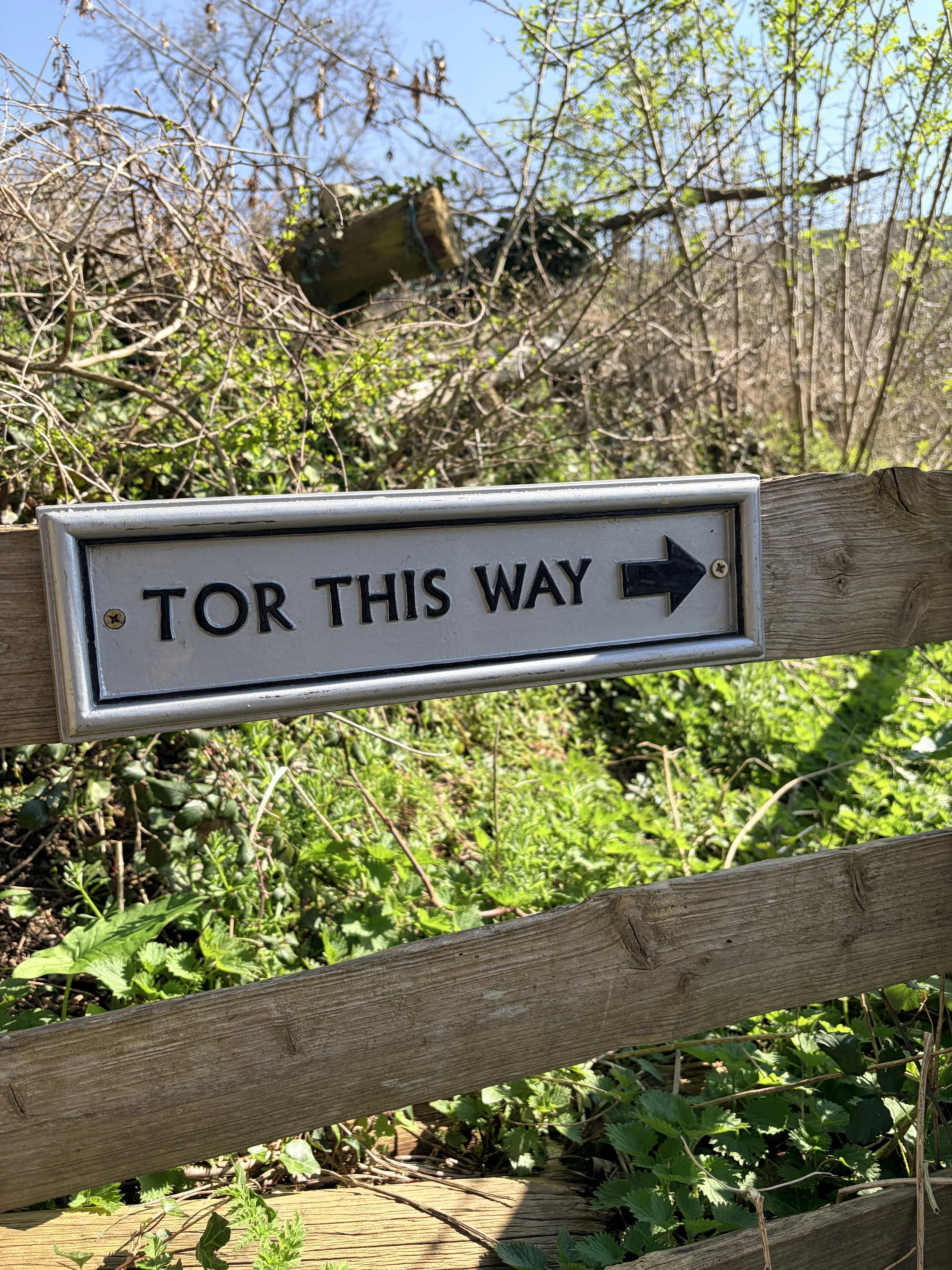 Tor this way, the sign to Glastonbury Tor and the location of Sarah Yantra events in the UK.