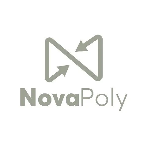 NovaPoly logo with a stylized 'N' made of two arrows pointing inward, and the brand name 'NovaPoly' underneath.