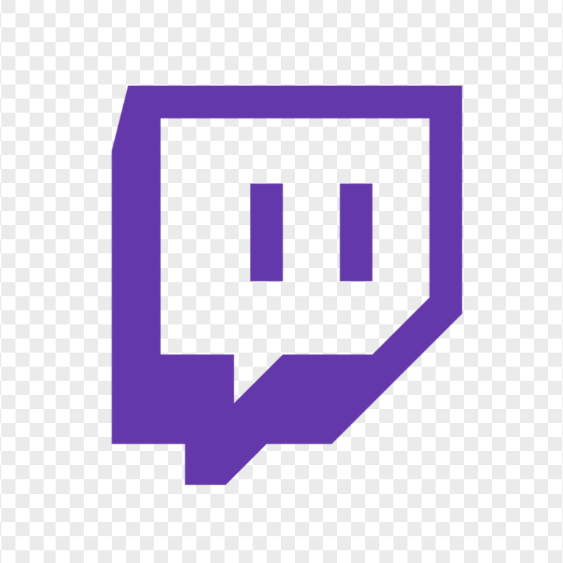 Twitch logo in purple, featuring a stylized chat bubble with two vertical lines inside.