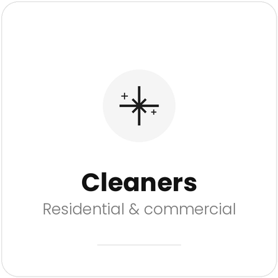 Logo representing residential and commercial cleaning services for homes, offices, and businesses.