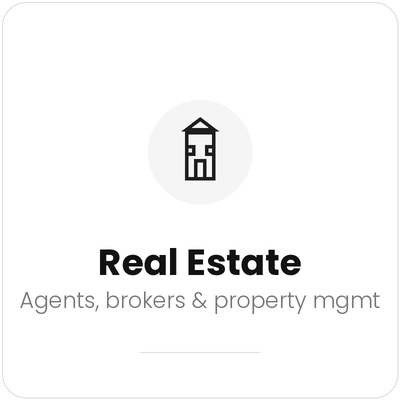 Building icon representing real estate agents, property managers, brokers, and property services.