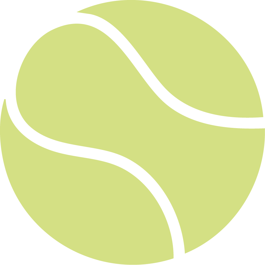 Ein grüner Tennisball mit weißen Linien.