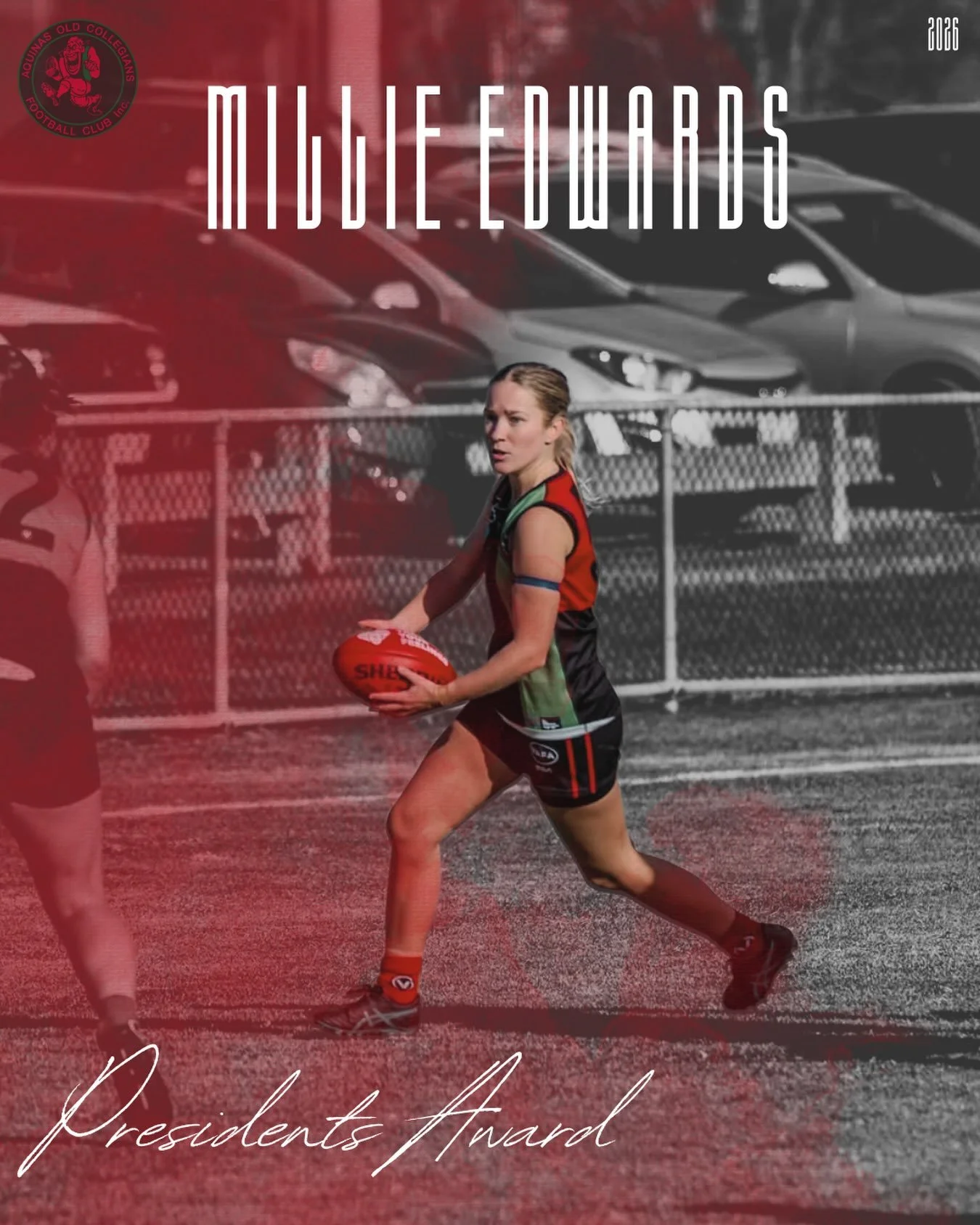 Congratulations to Millie Edwards, who received the presidents award for 2026.

Millie is one of the hardest working members of our club. Since she joined the bloods she has made an incredible impact both on and off the field. She goes above and beyo