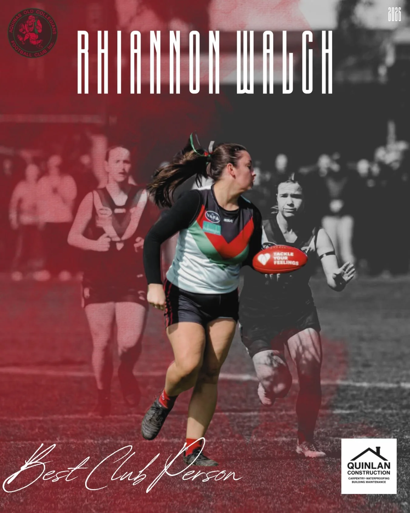 Congratulations to Rhiannon Walch, who received the Best Club Person Award for 2026.

Rhi does so much for our club year after year, always going above and beyond to make the Bloods a better place.

From organising countless events throughout the yea