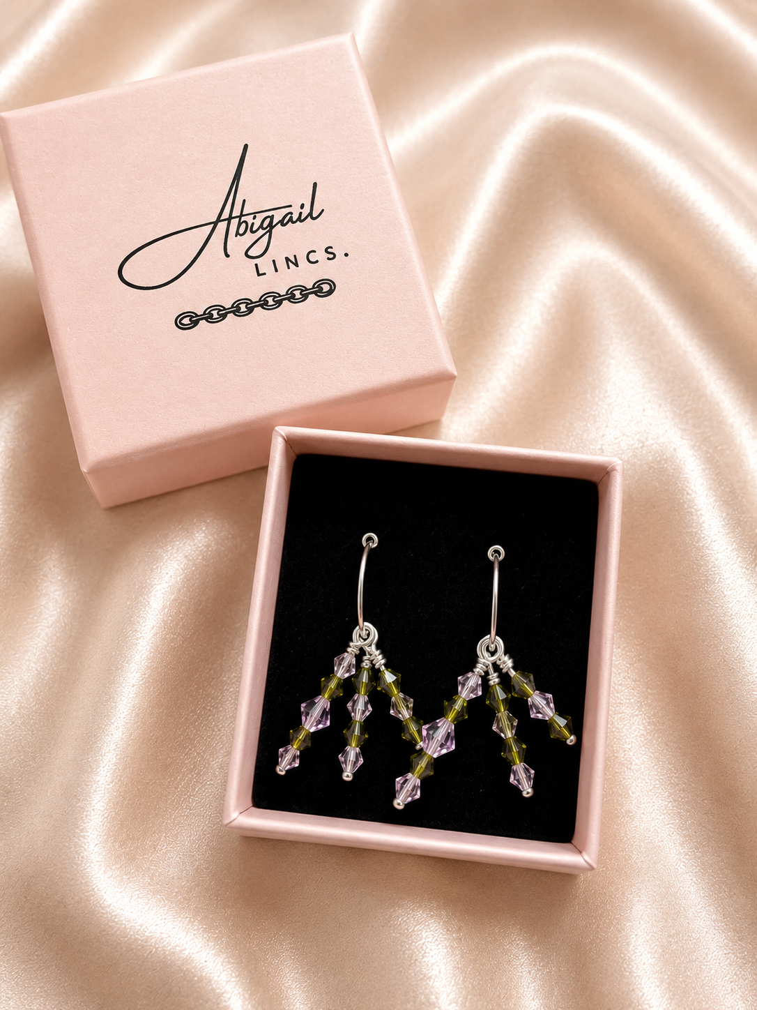 Abigail Lincs. Signature Preciosa Crystal Solid 925 Silver earrings