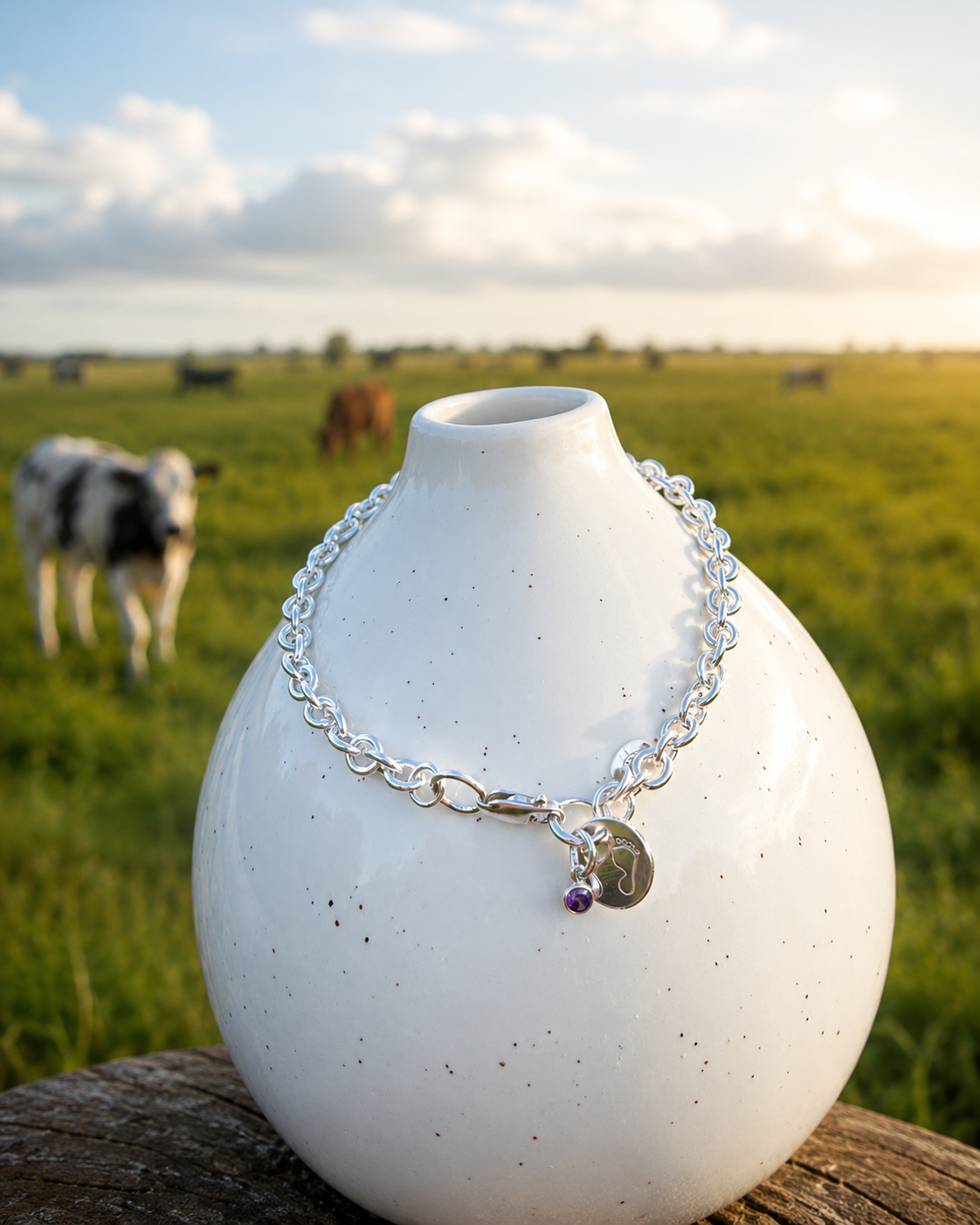 Men's Silver Oxford - New Baby Birthstone bracelet