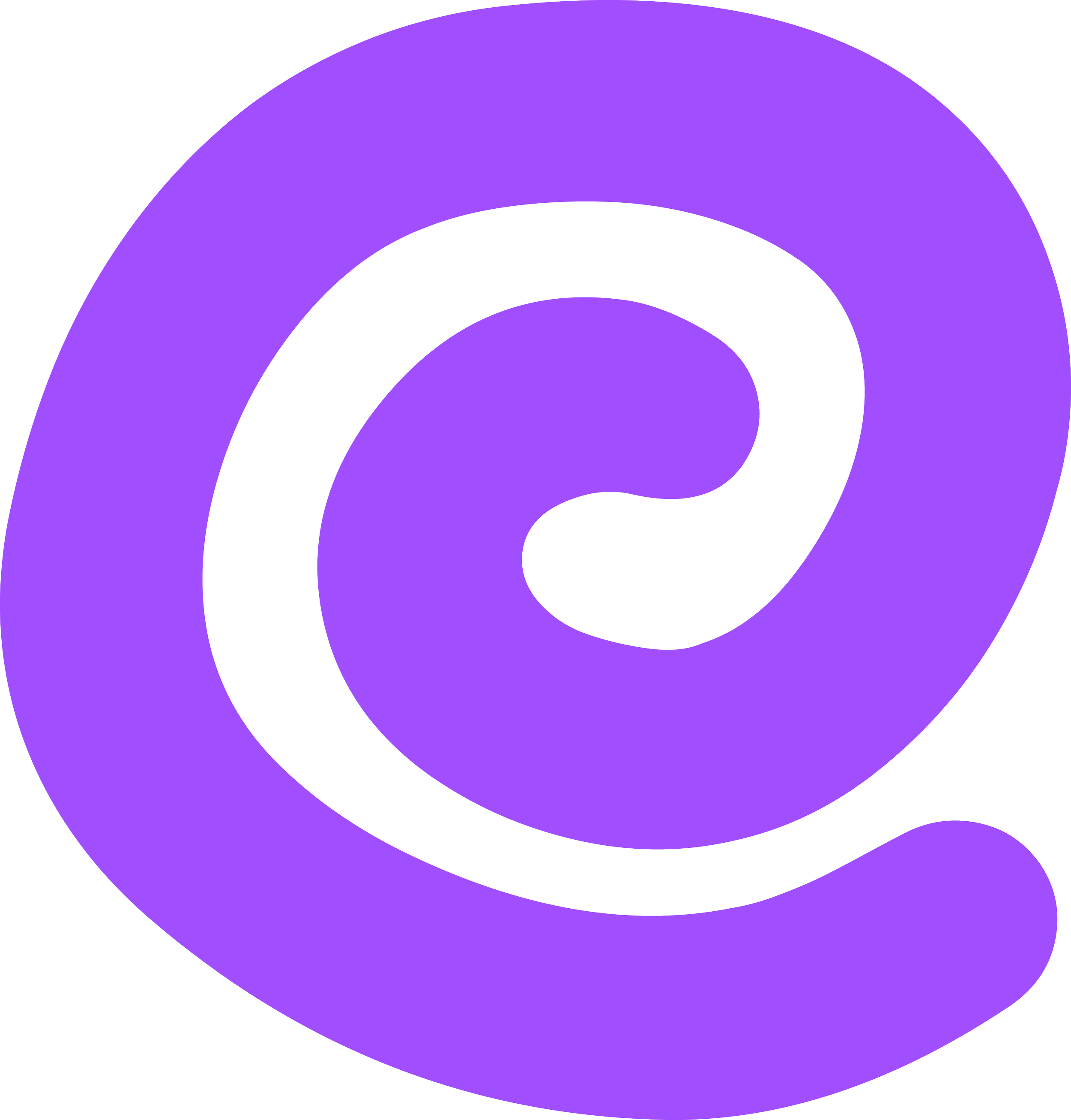 Purple and black stylized letter 'G' logo with three concentric elliptical rings.