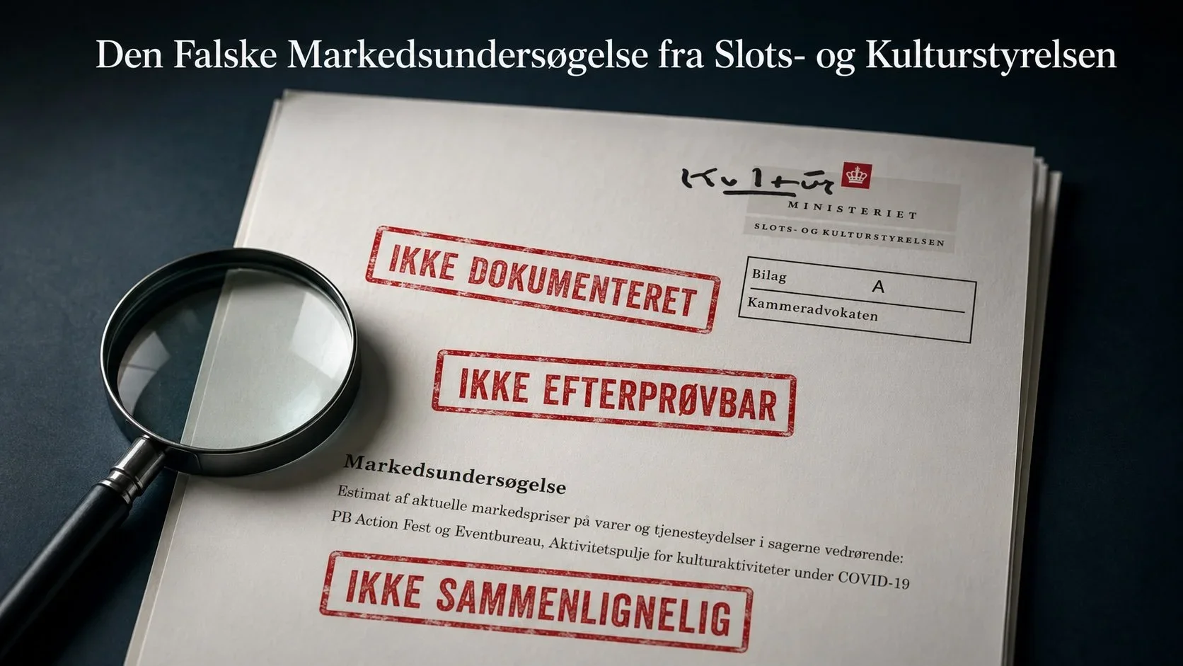 Peter Bindner afslører Slots- og Kulturstyrelsens falske markedsundersøgelse, der dannede grundlag for et tilbagesøgningskrav på 10,7 mio. kr. mod ham