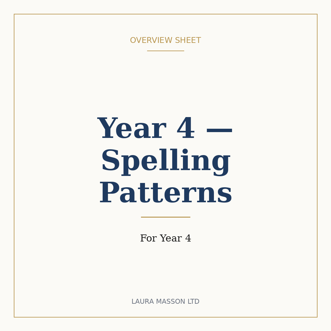 Year 4 — Spelling Patterns