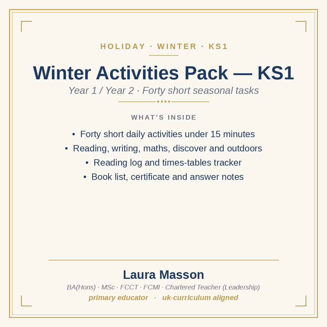 Winter Activity Pack — KS1