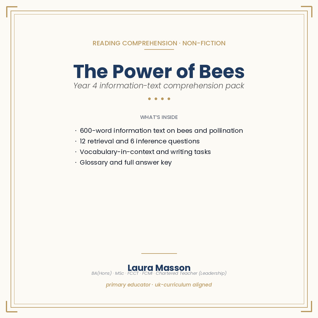 13-Year-4-Non-Fiction-Comprehension-The-Power-of-Bees-cover.png