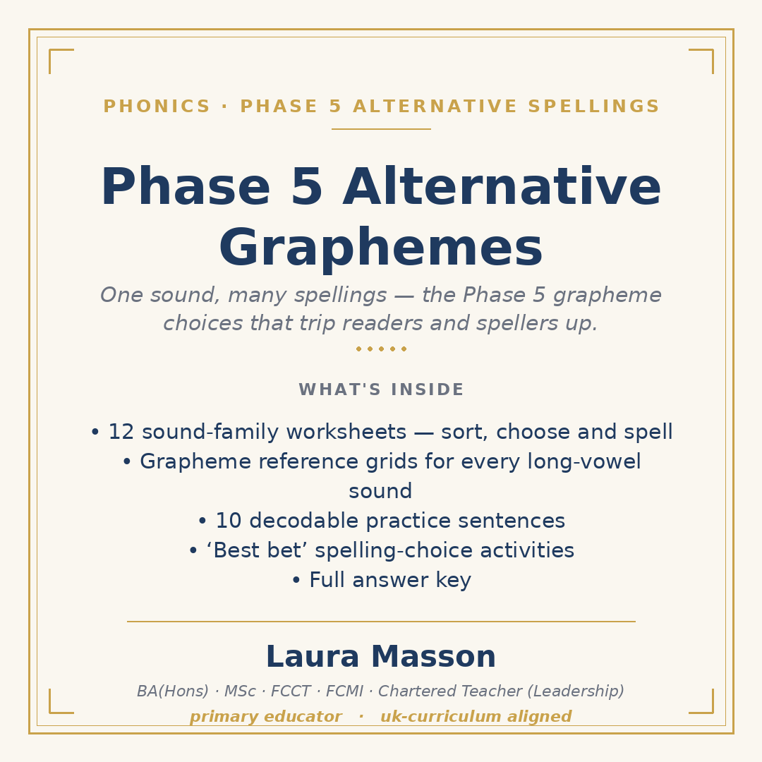 Phase 5 Alternative Graphemes Pack