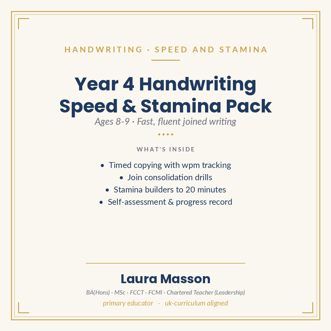 Year 4 Handwriting Speed and Stamina Pack
