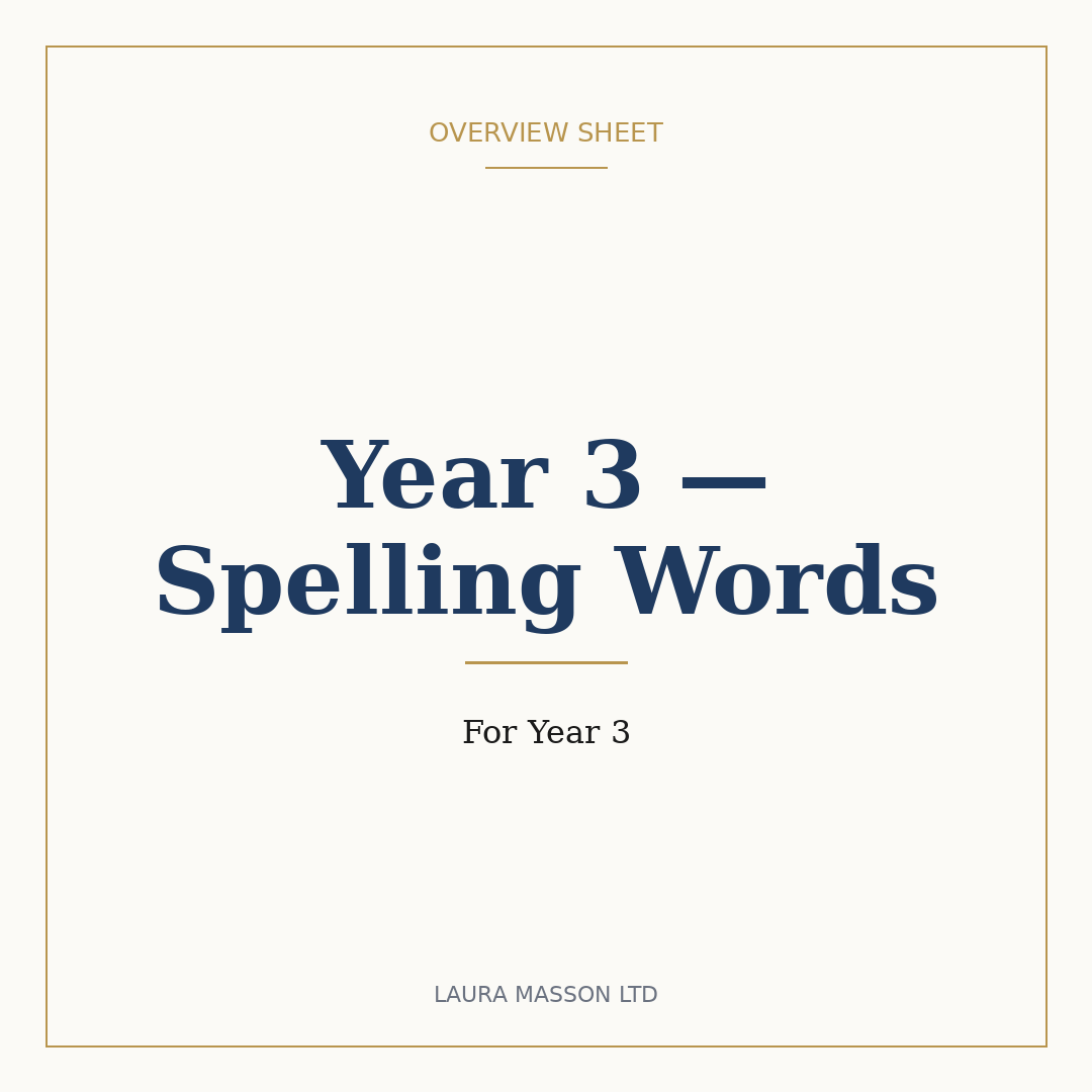 Year 3 — Spelling Words