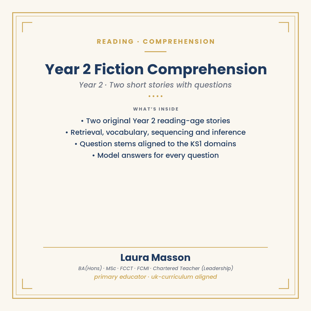 Year 2 Fiction Comprehension Pack
