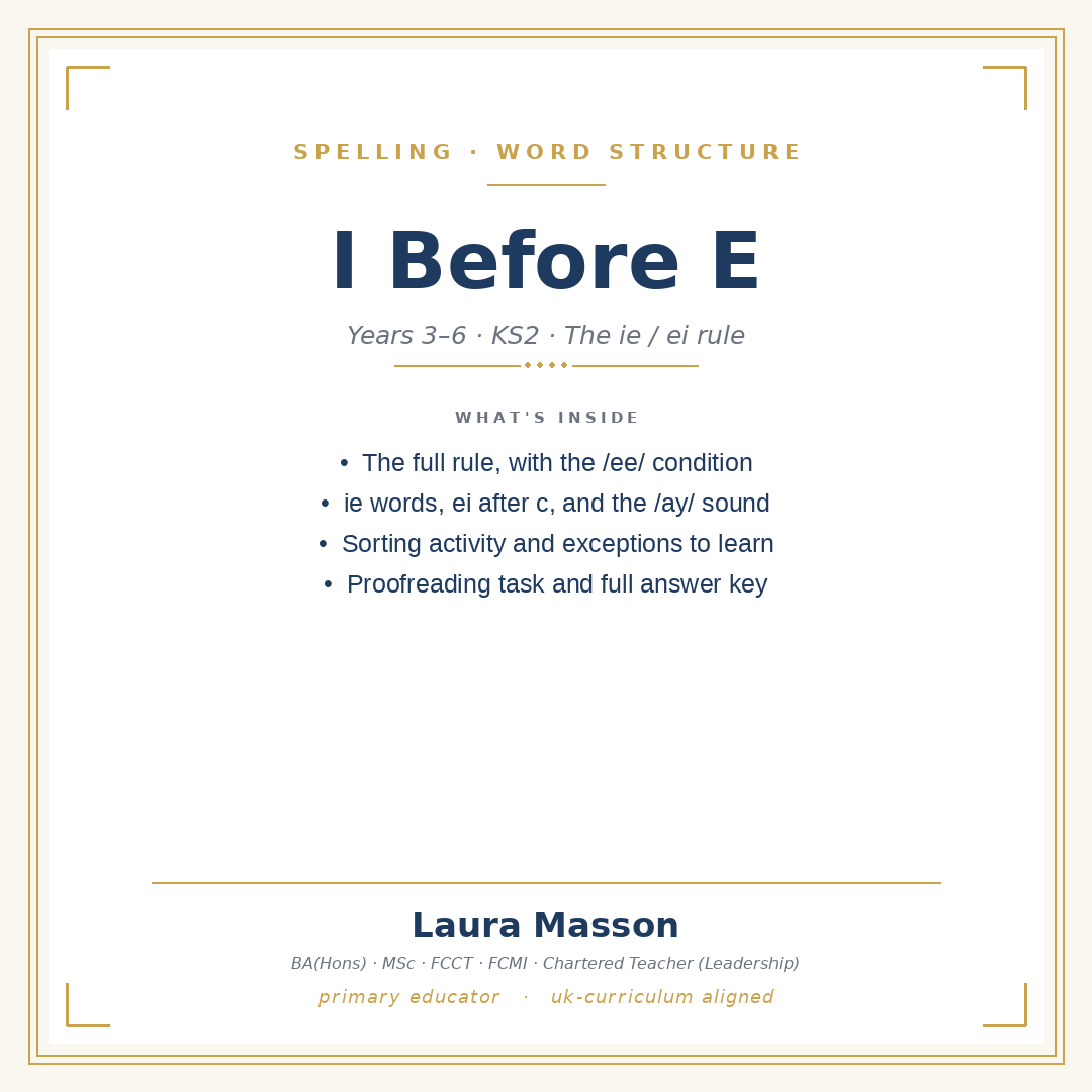 I Before E Spelling Pack