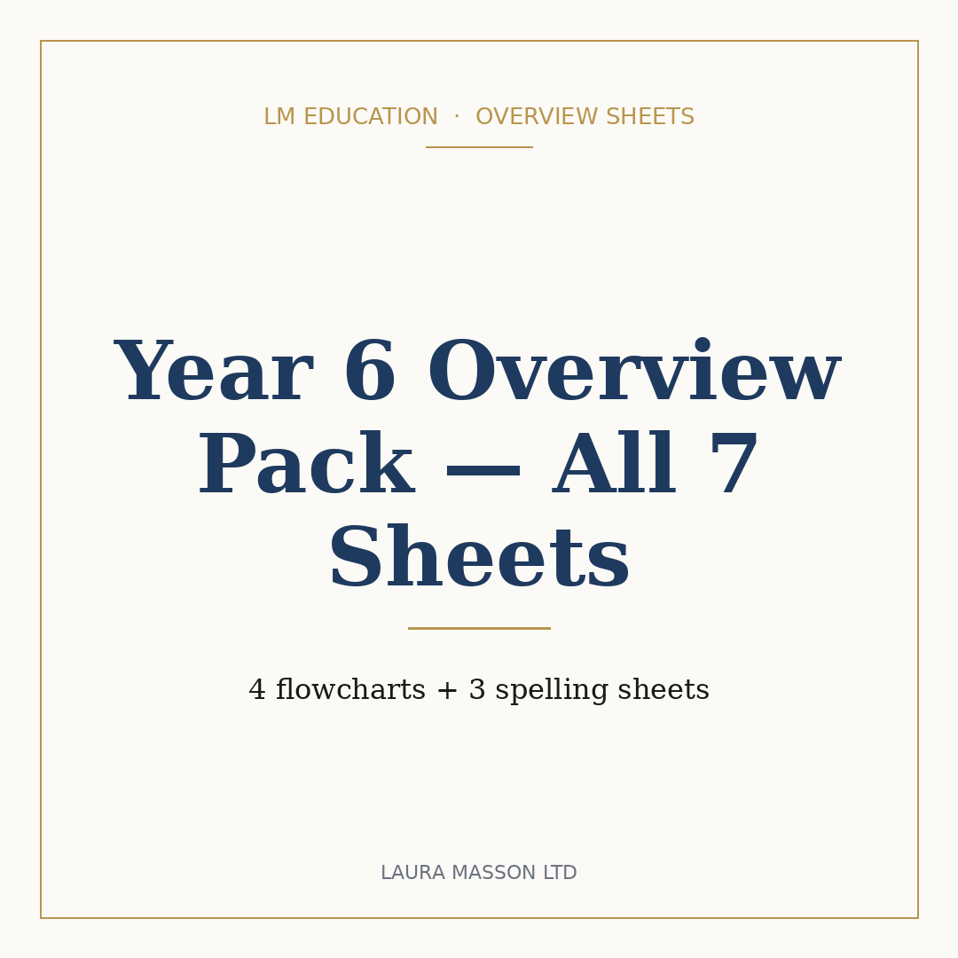 Year 6 Overview Pack — All 7 Sheets