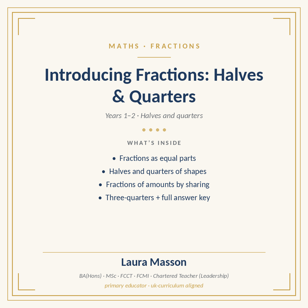 Introducing Fractions: Halves and Quarters Pack