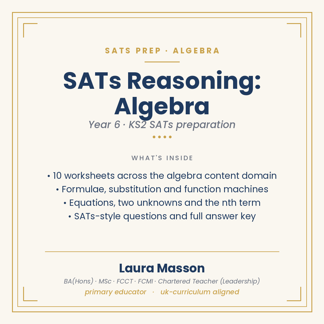 Year 6 SATs Reasoning — Algebra