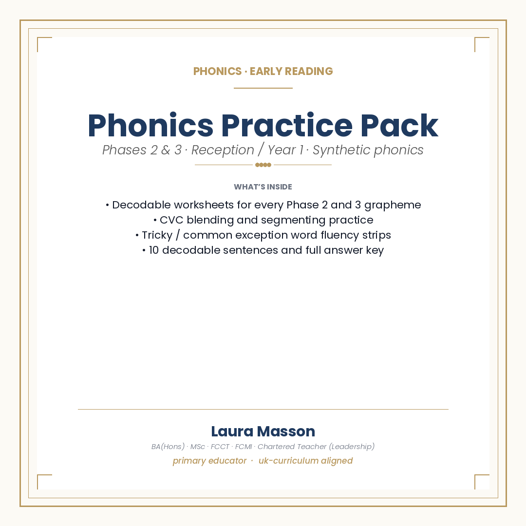 Phonics Practice Pack — Phases 2 & 3