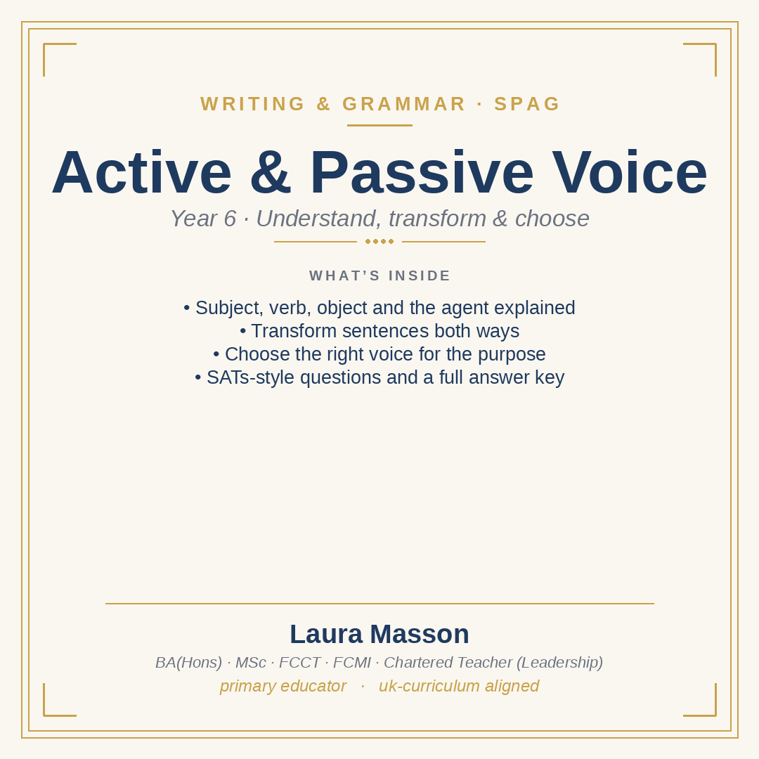 Active and Passive Voice Pack