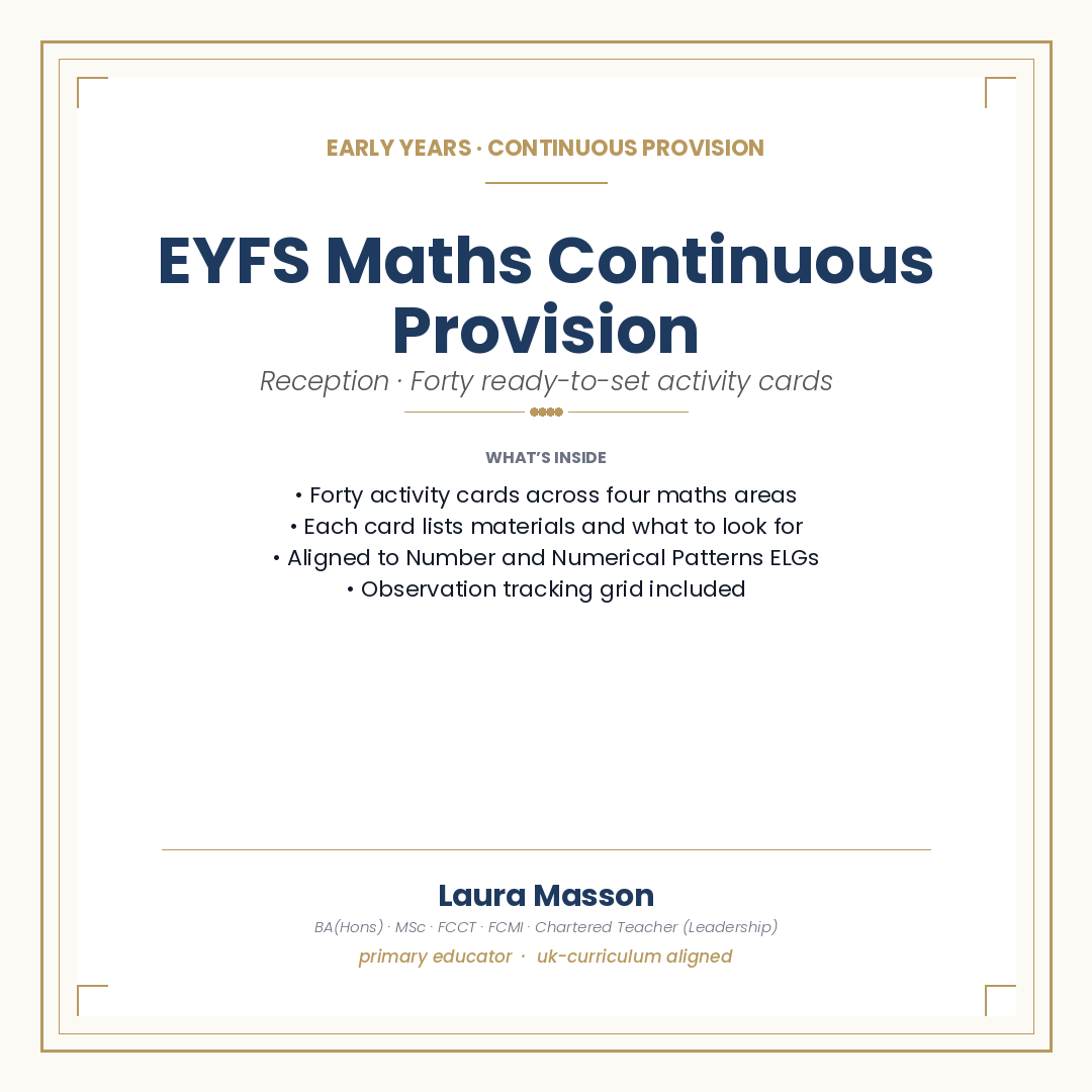 EYFS Maths Continuous Provision Bank