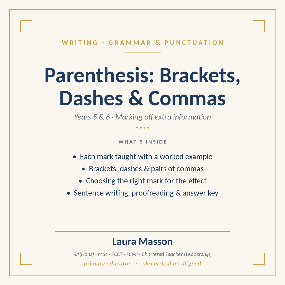 Parenthesis: Brackets, Dashes and Commas Pack