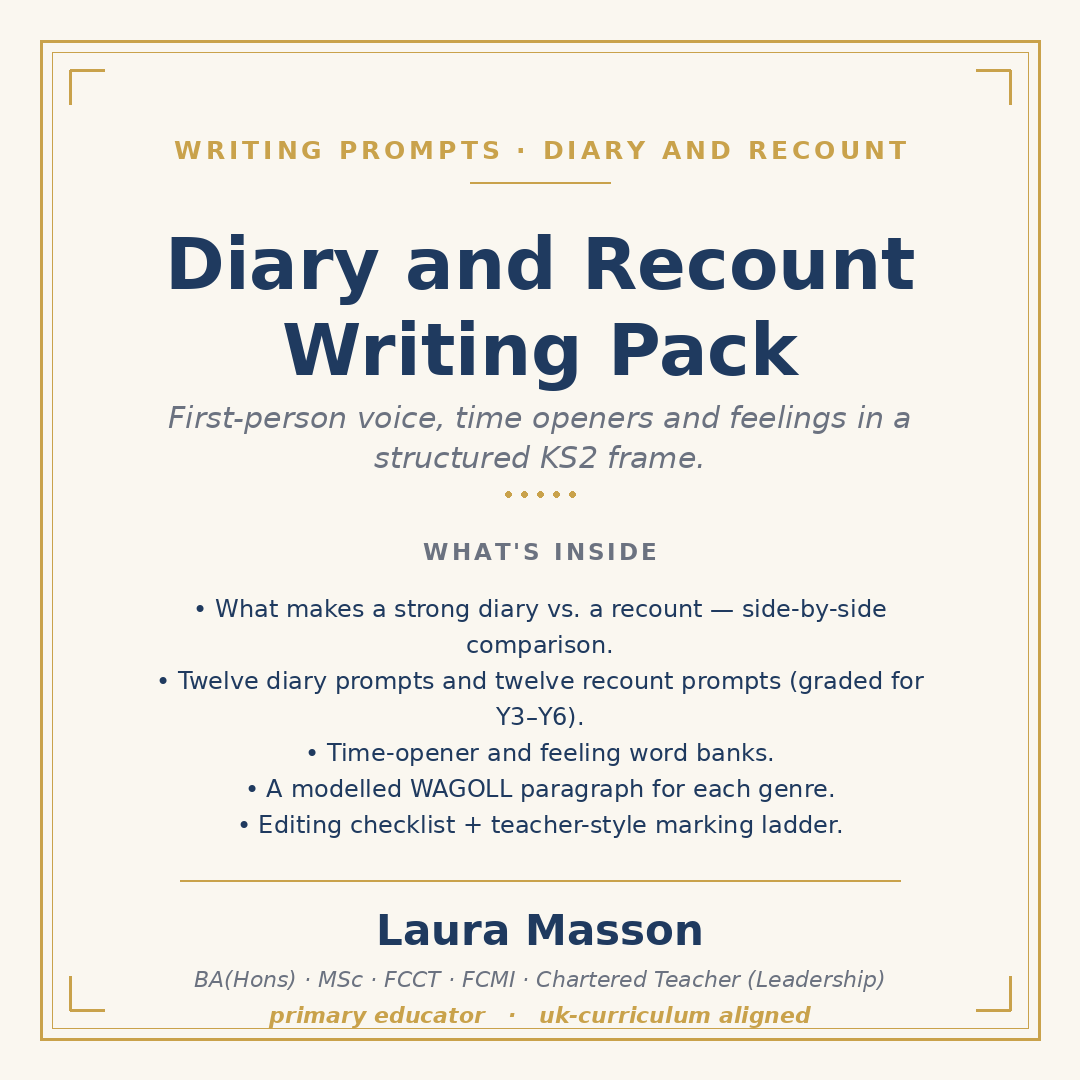 Diary and Recount Writing Pack