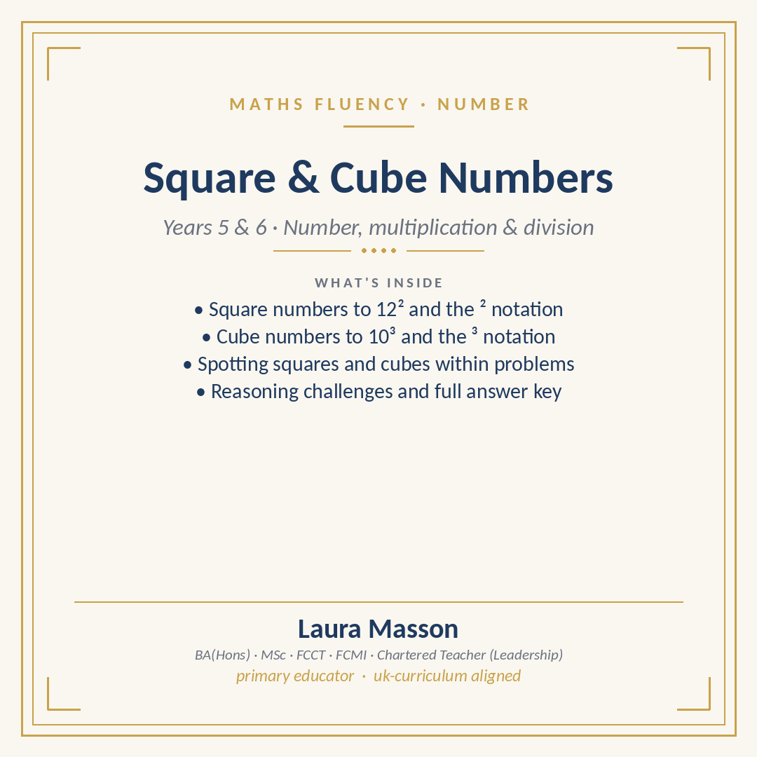 Square and Cube Numbers Pack