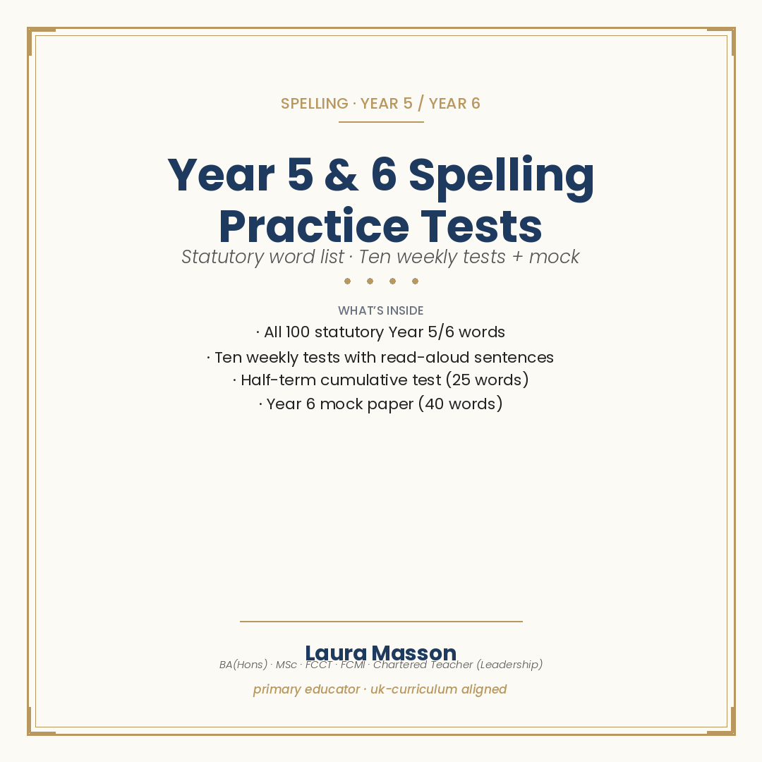 Year 5 & 6 Spelling Practice Tests