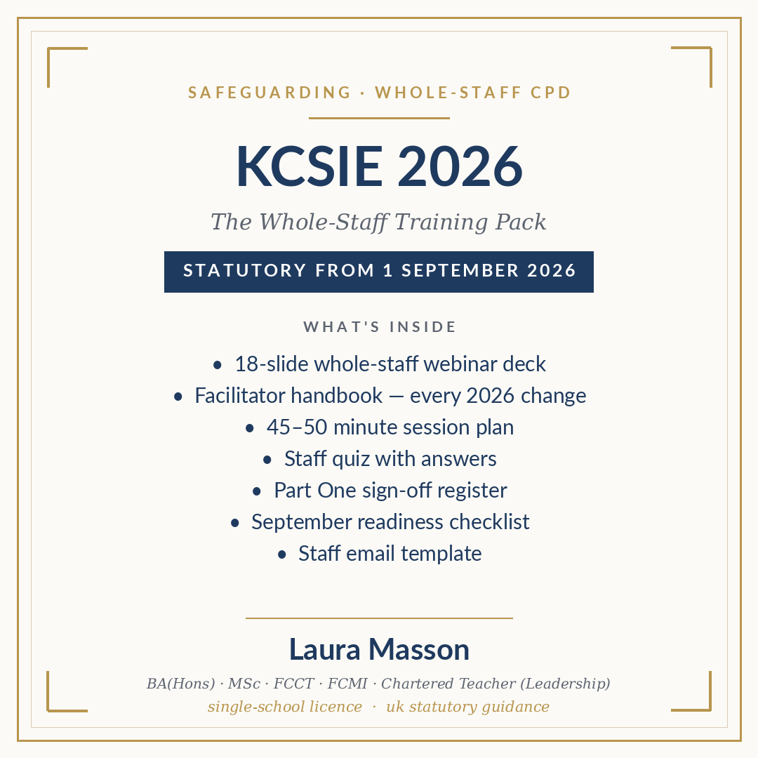 KCSIE 2026 — The Whole-Staff Training Pack