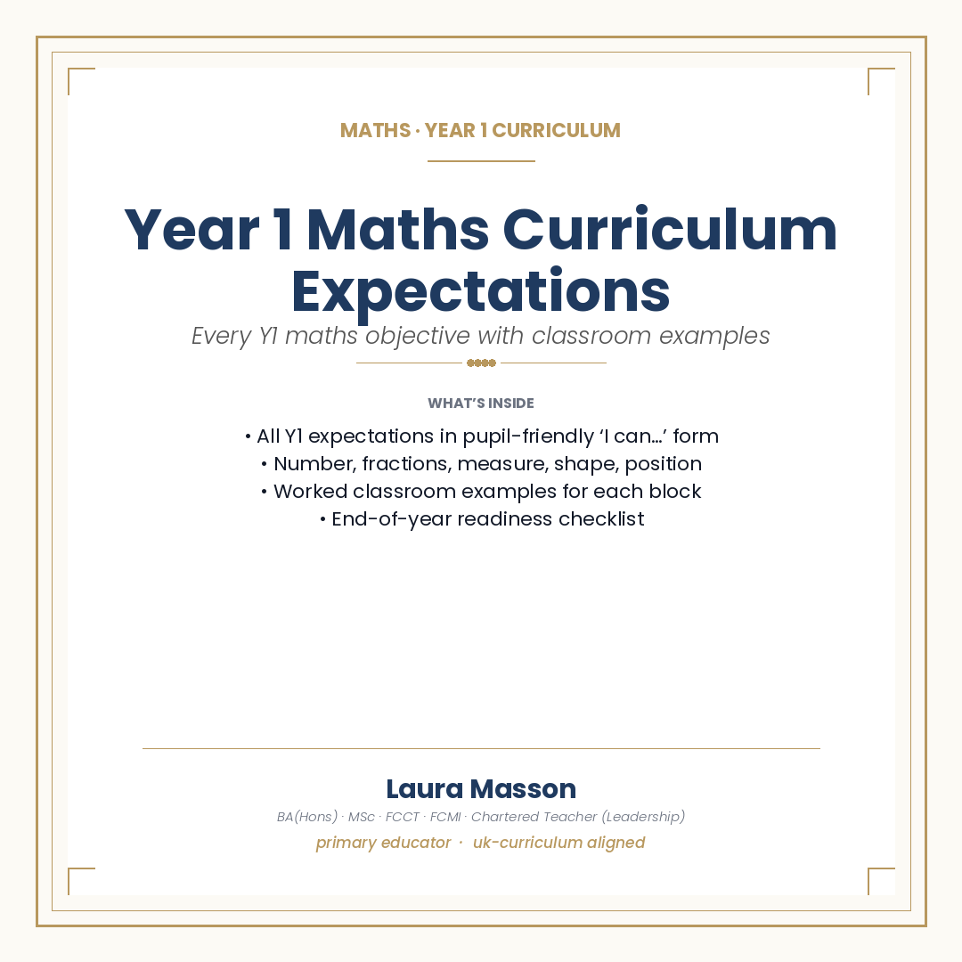 Maths Curriculum Expectations Y1