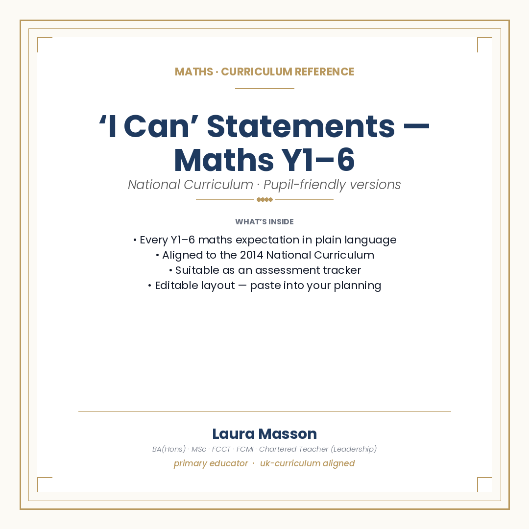 I-Can Statements Y1