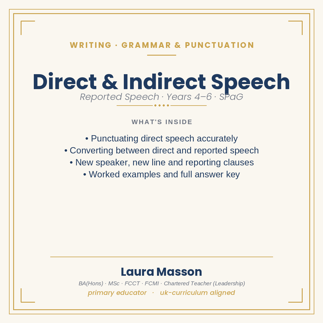 Direct and Indirect Speech Pack