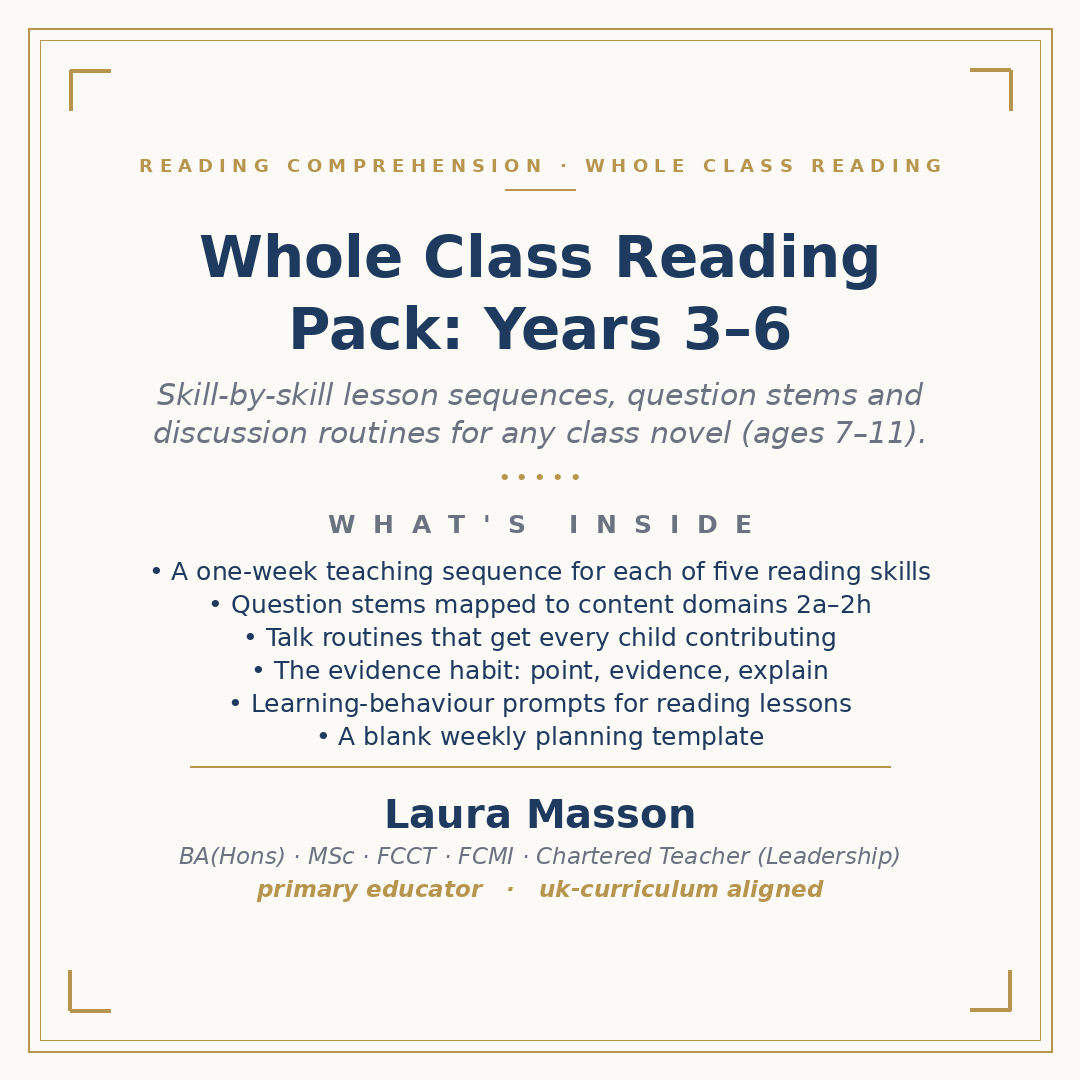 Whole-Class Reading Pack — Years 3–6