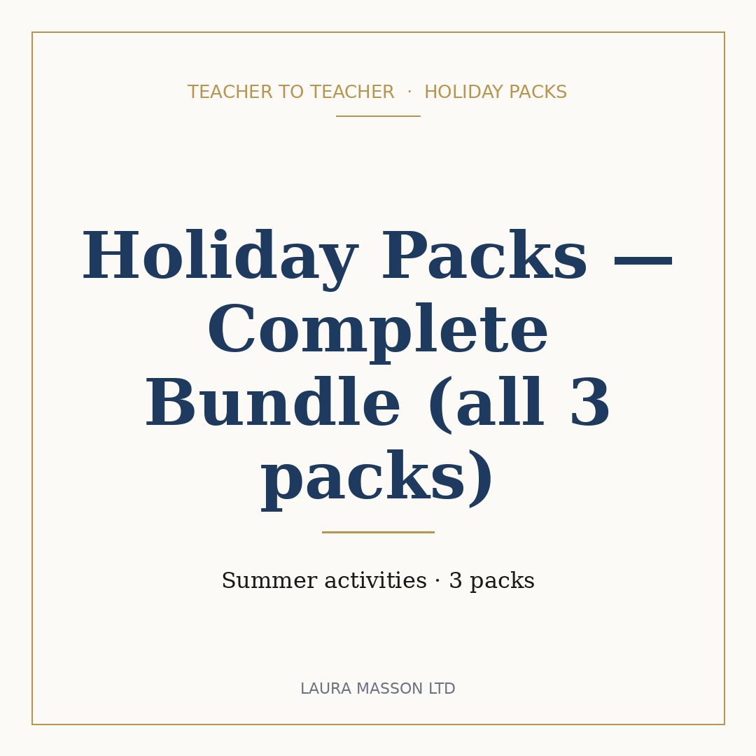 Holiday Packs — Complete Bundle (all 3 packs)
