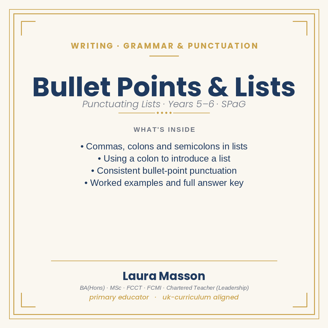 Bullet Points and Punctuating Lists Pack
