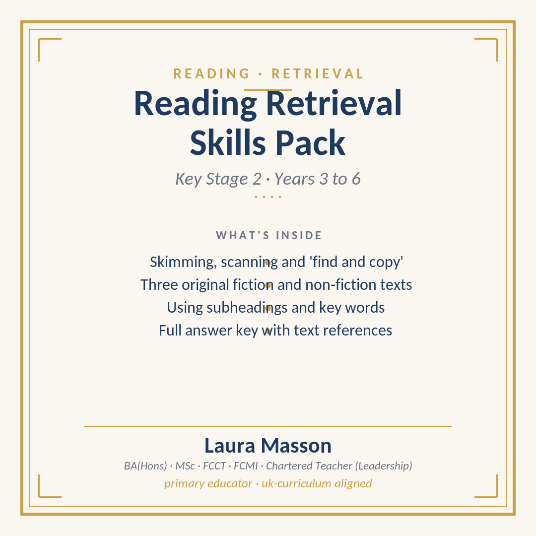 Reading Retrieval Skills Pack — KS2