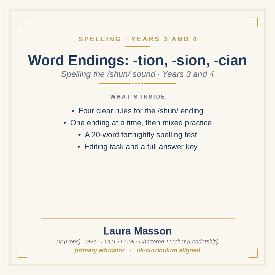 Word Endings: tion, sion, cian Pack