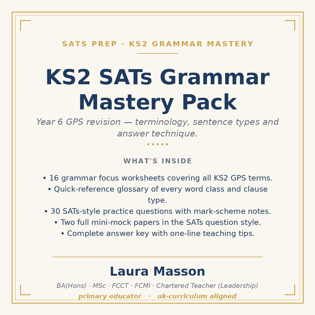 KS2 SATs Grammar Mastery Pack
