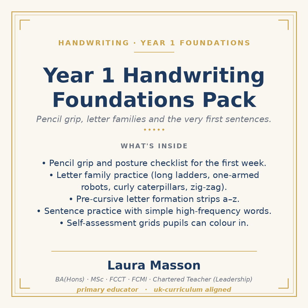 Year 1 Handwriting Foundations Pack