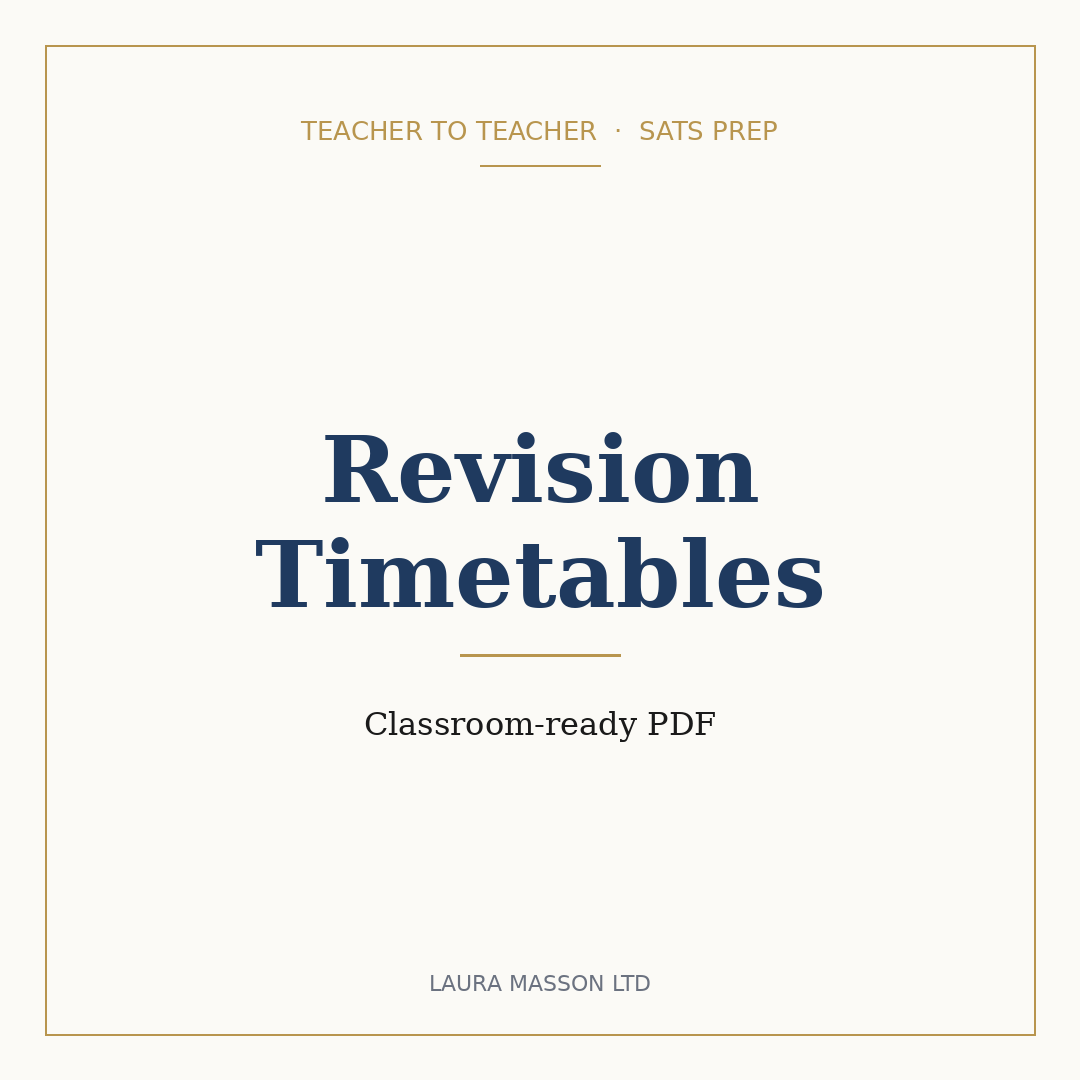 Revision Timetables