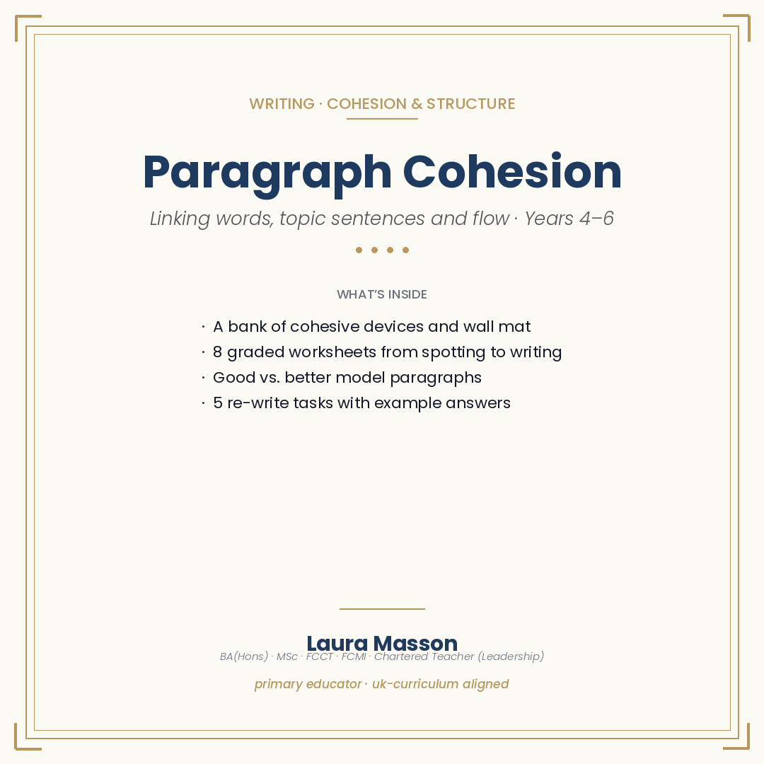 Paragraph Cohesion Pack