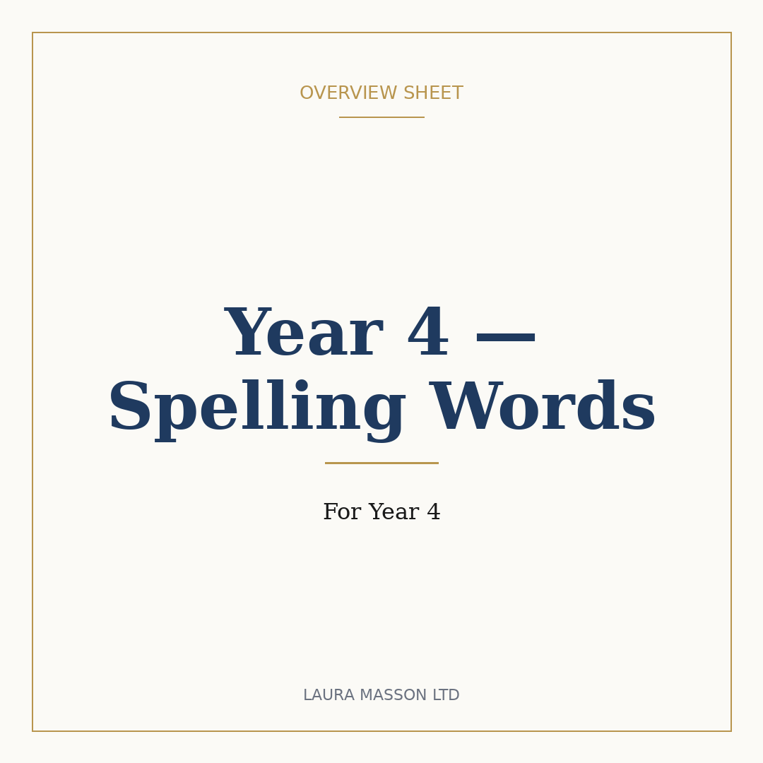 Year 4 — Spelling Words