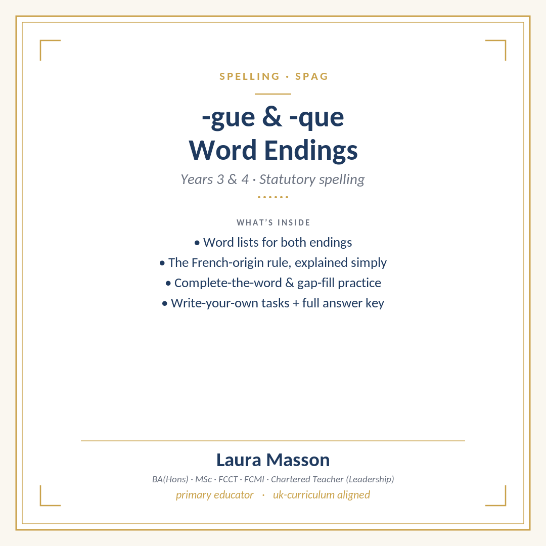 Word Endings: gue and que Pack